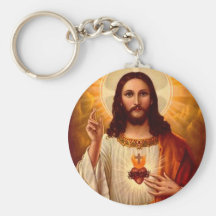 Beau coeur sacré religieux d'image de Jésus Porte-clefs