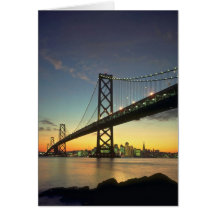 Beau coucher du soleil : Pont de baie, San Francis Cartes