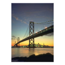 Beau coucher du soleil : Pont de baie, San Francis Faire-parts
