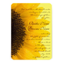 Beau faire-part de mariage élégant de tournesol