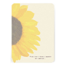 Beau faire-part de mariage élégant de tournesol