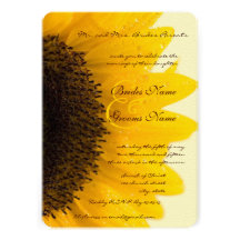 Beau faire-part de mariage élégant de tournesol