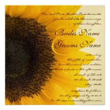 Beau faire-part de mariage élégant de tournesol