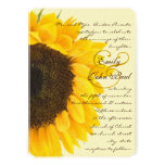 Beau faire-part de mariage élégant de tournesol