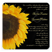Beau faire-part de mariage élégant de tournesol