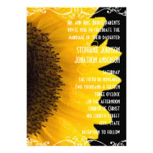 Beau faire-part de mariage élégant de tournesol