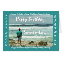 BEAU-FILS - joyeux anniversaire - homme et ressacs Carte De Vœux