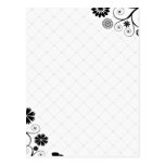Beau floral noir sur des rayures carte postale