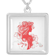 Beau Flourish-Collier rouge de femme