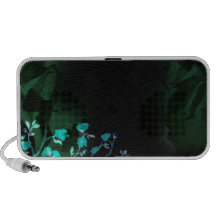 Beau haut-parleur floral bleu vert