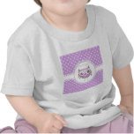 Beau hibou avec la lavande en pastel de pois t-shirt