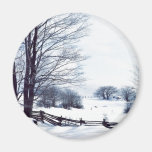 Beau jour d'hiver magnets pour réfrigérateur