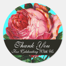 BEAU Merci de ROSE de ROSE Adhésif Rond