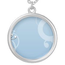 Beau papillon et remous sur la texture bleue collier personnalisé