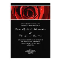 Beau rose rouge épousant le noir d'Invitiation- invitations