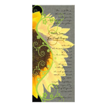 Beau tournesol sur le faire-part de mariage noir