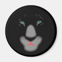 beau visage personnalisable de panthère noire aimants pour réfrigérateur