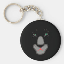 beau visage personnalisable de panthère noire porte-clé
