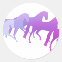 Beaucoup de chevaux (pourpres) adhésifs