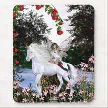 Beauté blanche 4 de licorne de coeur d'ange tapis de souris