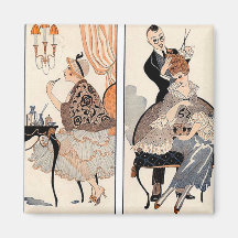 Beauté d'art déco magnets pour réfrigérateur