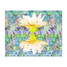 BEAUTIFUL ARAPINK LOTUS REFLECTIONS ON MIXEDCOLORS CANVAS PRINTS