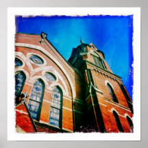 Beautiful Church in Downtown Saratoga Springs, NY Print