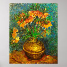 Beaux-arts de cuivre du vase à fritillaires de Van Posters