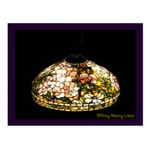 Beaux-arts de lampe de pivoine de Tiffany Carte Postale