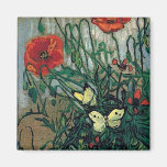 Beaux-arts de pavots et de papillons de Van Gogh ( Magnets Pour Réfrigérateur