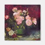 Beaux-arts de pivoines et de roses de cuvette de V Magnets Pour Réfrigérateur