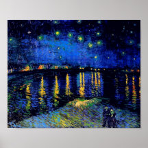 Beaux-arts du Rhône de nuit étoilée de Van Gogh (F Posters