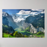Beaux-arts impressionnants de toile d'Alpes de la  Poster