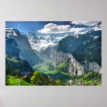 Beaux-arts impressionnants de toile d'Alpes de la  Poster