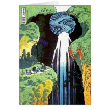 Beaux-arts japonais de cascade de Hokusai Amida d' Cartes De Vœux