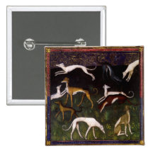 Beaux-arts médiévaux de lévriers pin's avec agrafe