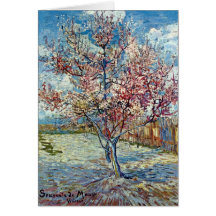 Beaux-arts roses du pêcher de Van Gogh (F394) Cartes De Vœux