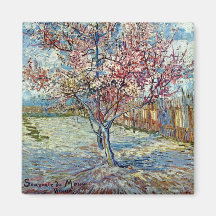 Beaux-arts roses du pêcher de Van Gogh (F394) Aimants Pour Réfrigérateur