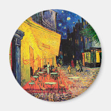Beaux-arts vintages de la terrasse de café de Van  Aimants Pour Réfrigérateur