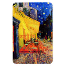 Beaux-arts vintages de la terrasse de café de Van  Magnets Rectangulaires