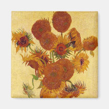 Beaux-arts vintages des tournesols de Van Gogh (F4 Aimants Pour Réfrigérateur