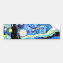 Beaux-arts vintages étoilés de la nuit de Van Gogh Autocollant Pour Voiture