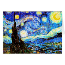 Beaux-arts vintages étoilés de la nuit de Van Gogh Carte De Vœux