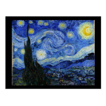 Beaux-arts vintages étoilés de la nuit de Van Gogh Cartes Postales