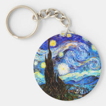 Beaux-arts vintages étoilés de la nuit de Van Gogh Porte-clés