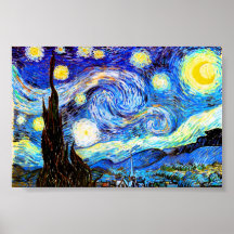 Beaux-arts vintages étoilés de la nuit de Van Gogh Posters
