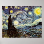 Beaux-arts vintages étoilés de la nuit de Van Gogh Poster