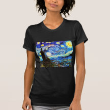 Beaux-arts vintages étoilés de la nuit de Van Gogh T-shirt
