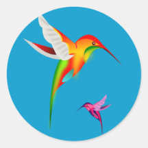 Beaux colibris (Colibri) Autocollants Ronds