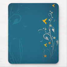 beaux colibris et conception de fleur de remous tapis de souris
